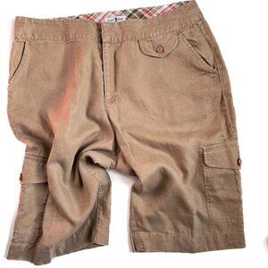 Duckhead Linen khaki shorts cargo pocket size 14